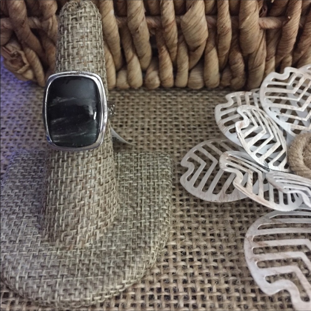 Sz 6 Siberian Seraphinite Ring in Stainless